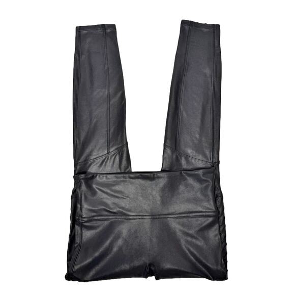 Spanx Faux Leather Moto Leggings Womens Small Petite - Picture 9 of 16